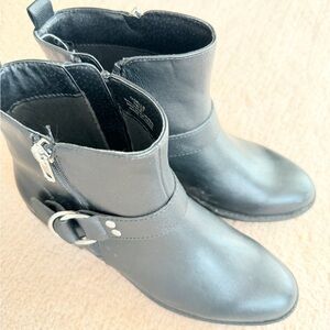 Me Too 7 Black Ankle Booties with Buckle Detail